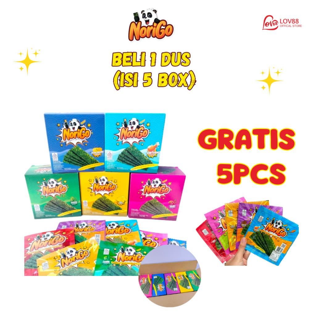

(PAKET MURAH) NORIGO 1 DUS ISI 5 BOX NORIGO RUMPUT LAUT CRISPY