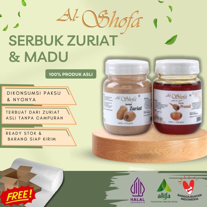 

Caraka.store1 Madu Al Shofa 250ml + Serbuk Zuriat 125gr Free Kardus dan Bubble Wrap