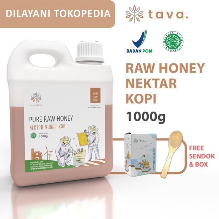 

Caraka.store1 Madu Murni Tava Nektar Kopi 1kg 100% Pure Raw Honey Asli Alami