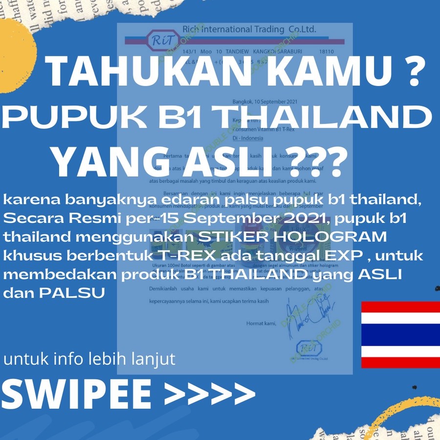 Vitamin anti stres&pupuk cair B1 Start ori Thailand 100ml