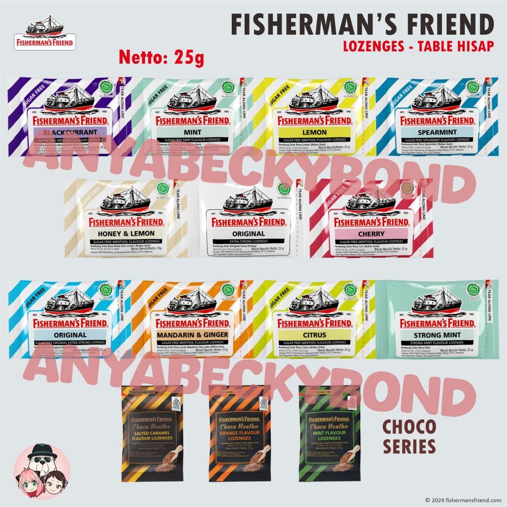 

Permen FISHERMAN FRIEND 25g Lozenges Choco Menthol Spearmint Cherry Blackcurrant Penyegar Nafas