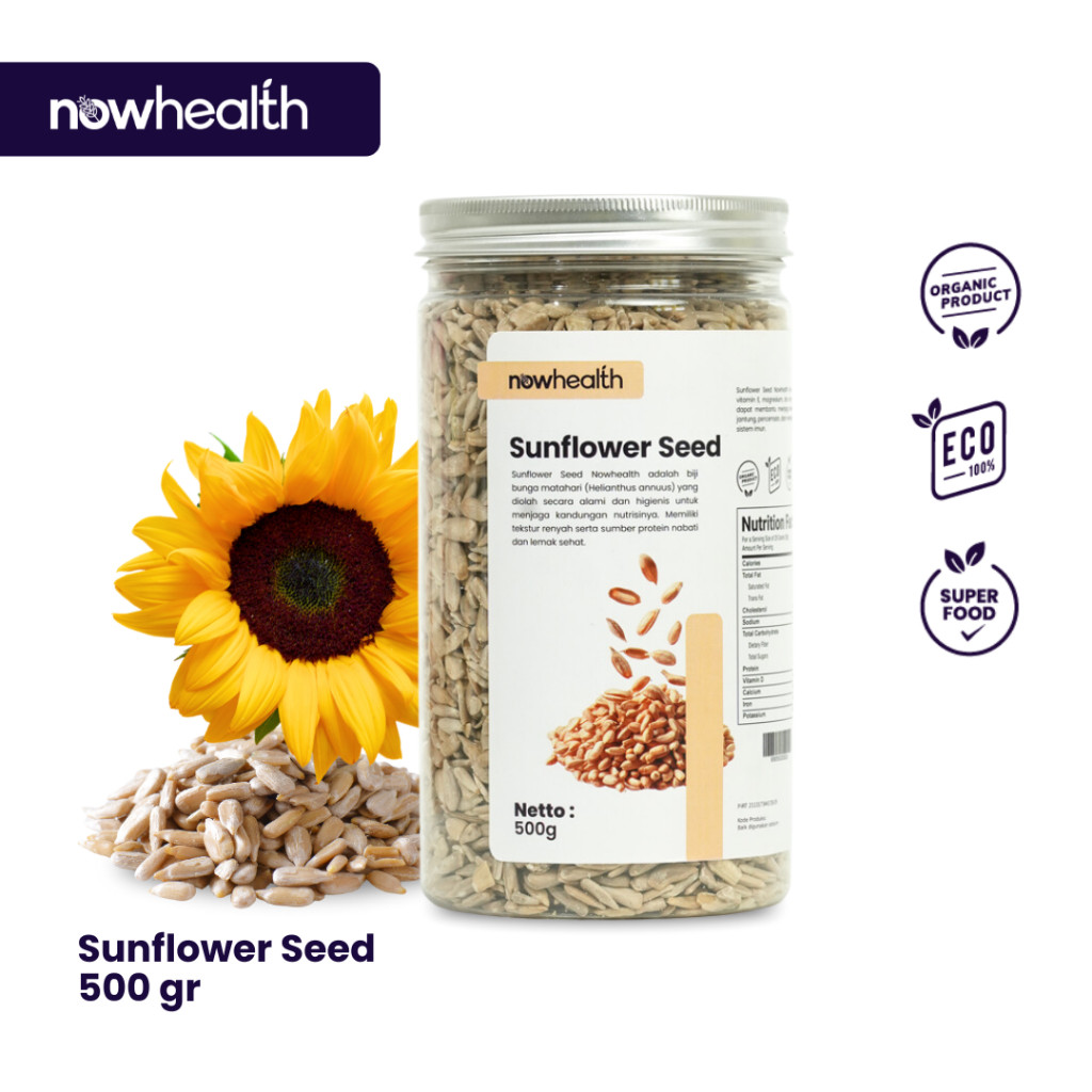 

Sunflower Seed 500 gr Nowhealth Kuaci Biji Bunga Matahari Kupas Organik
