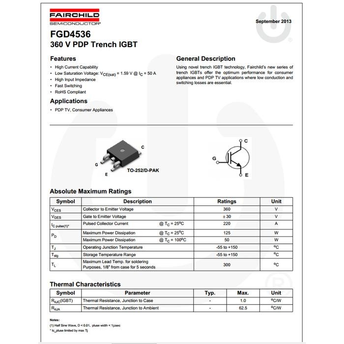 JTTOP" ORIGINAL FGD4536 4536 SMD TO252
