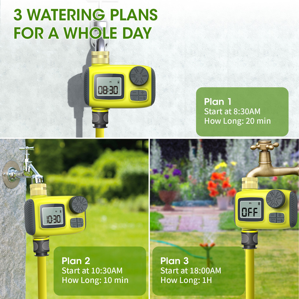 Automatic Water Timer Intelligent Irrigation Watering System Lcd Display Ipx5 Sprinkler Timer Garden