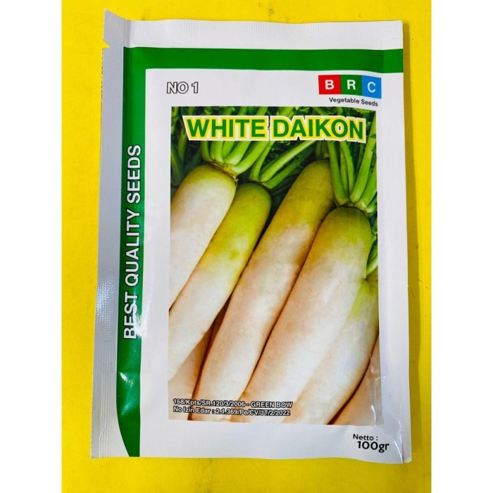 Benih bibit sayur lobak putih WHITE DAIKON isi 100gram dari BEST QUALITY SEEDS