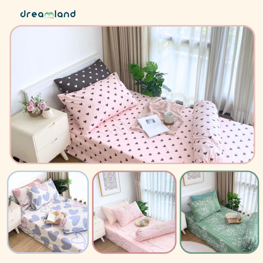 [DL] DREAMLAND Sprei Set Microsilk Motif Bunga Flower Floral Ready Stock Sprei Korea Korean Style