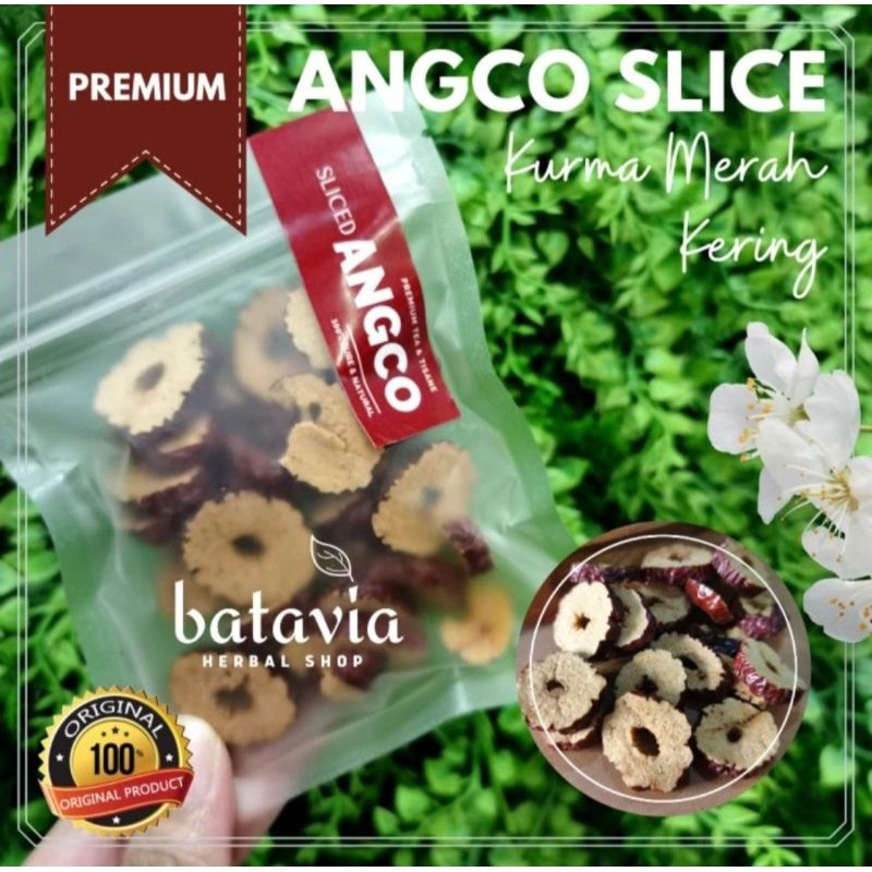 

Angco Slice Kurma Merah Kering Iris Hong Zhao Jujube Dried Red Dates Kurma Cina Kering
