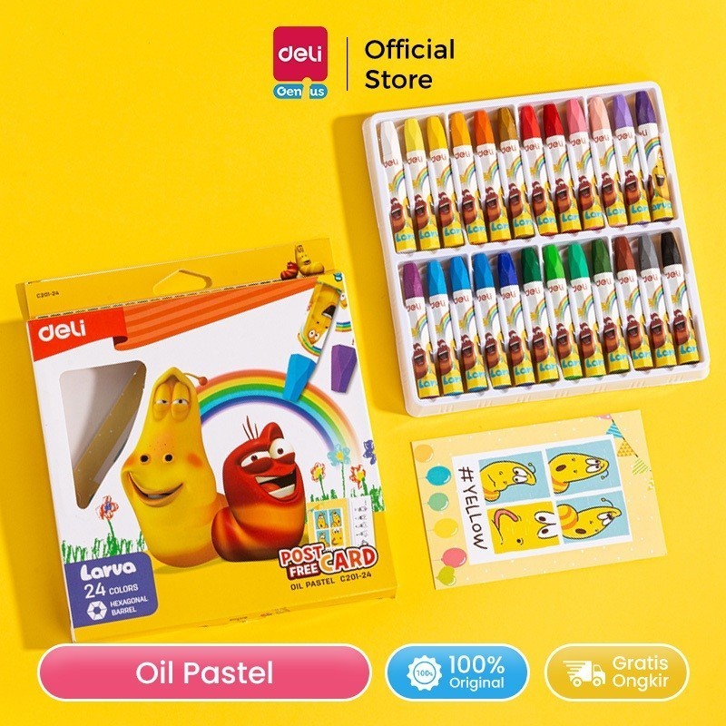 

DELI LARVA OIL PASTEL HEXAGONAL 12/24 WARNA CERAH DAN TEBAL EC201