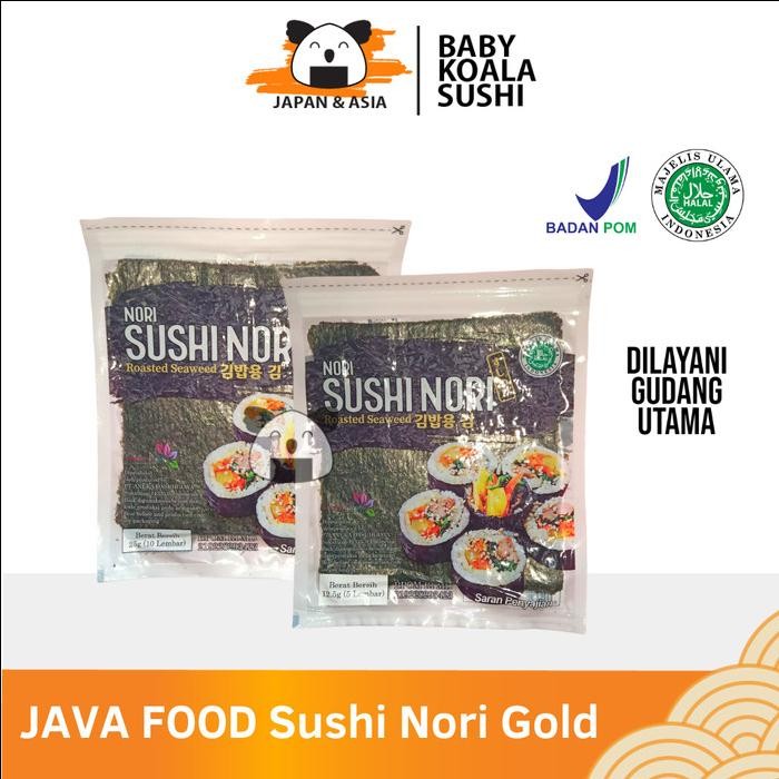 

JTTOP" JAVA SUPER FOOD NORI SUSHI GOLD 10 LEMBAR HALAL SEAWEED RUMPUT LAUT