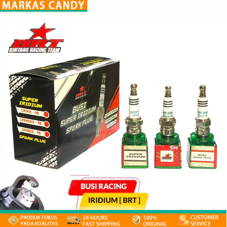 Busi BRT Super Iridium Beat Scoopy Vario Nmax Aerox Mio M3 PCX Semua Type Motor/BUSI BRT IRIDIUM