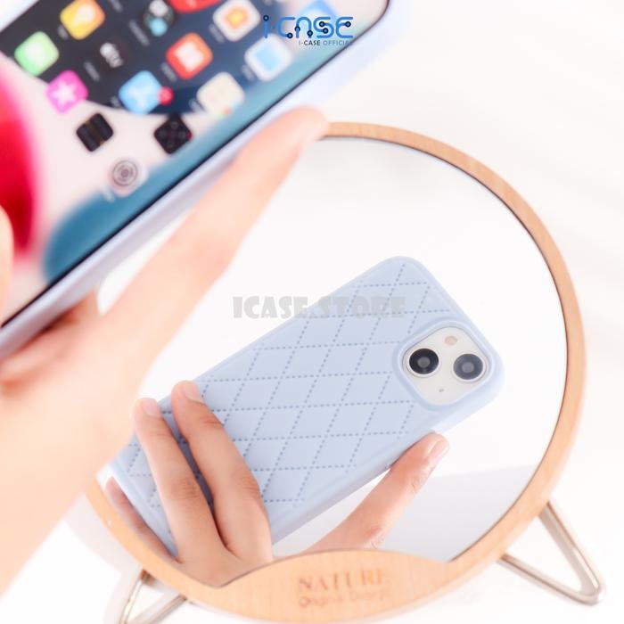 JTTOP" SILICONE RHOMBIC CASE FULL COVER FOR IPHONE XR X XS 11 12 13 14 PRO MAX BLACK BLUE GREY WHITE