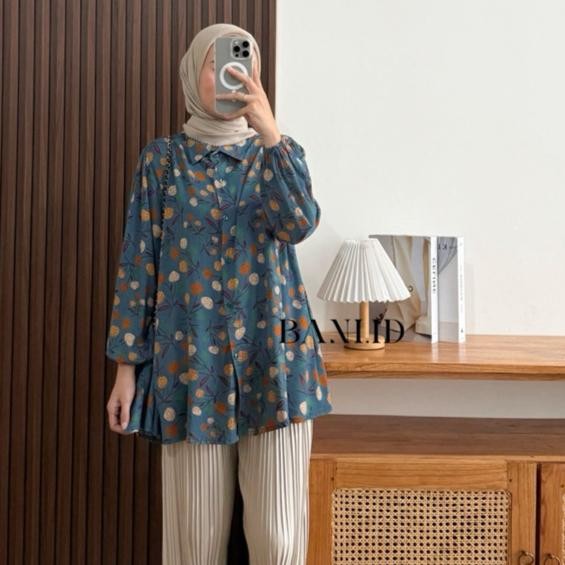 Atasan Wanita/Kemeja Rayon Ld 110/Atasan Motif Terlaris