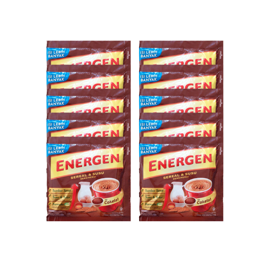 

Sega Tungtung Sereal Energen Rasa Cokelat Coklat Sachet 1 Renteng 34 Gr X 10 Pcs