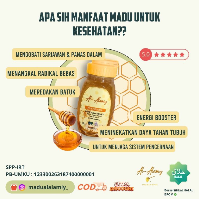 

Sega Tungtung Madu Multiflora Madu Asli 100 % Murni Original Ternak Berat Bersih 1,4 Kg (1400 Gram)