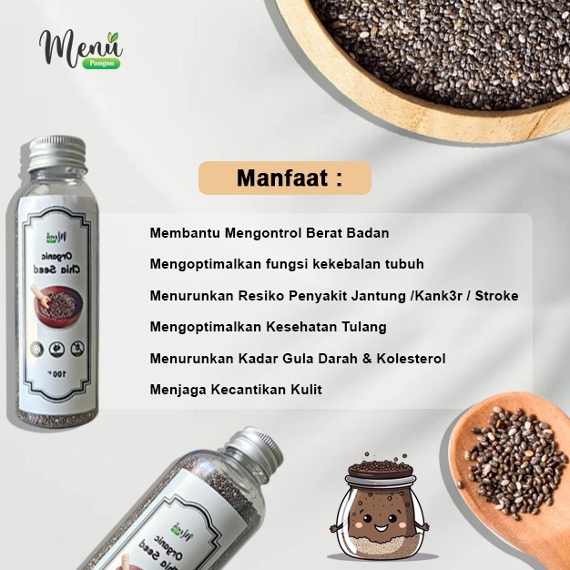 

Eumsig Chia Seed Organic Premium Mexico - Chia Seeds Untuk Diet Keto Kaya Serat Omega 3 Antioksidan