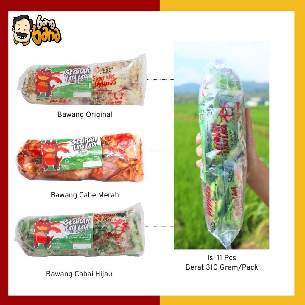 

Sega Tungtung Keripik Molreng Kripik Molring Moring Seuhahlatalata Bang Bana - 1 Pack Isi 11 Pcs