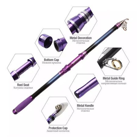 [Ready] Joran Pancing Laut Dengan Tiang Penyangga 6 Lapisan, Joran Lempar Jauh 210CM-450CM