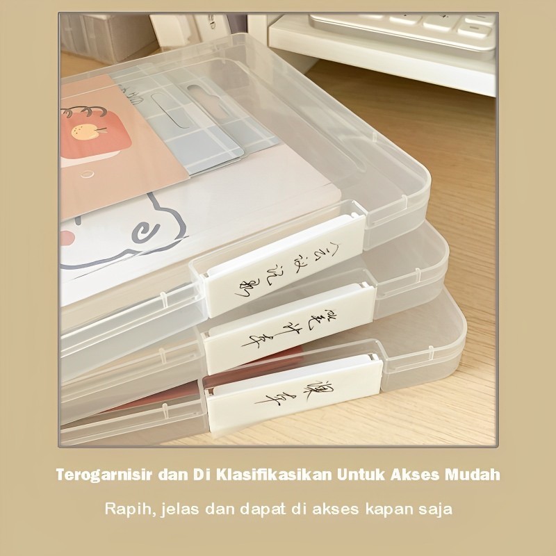

PPG - KOTAK PENYIMPANAN FILE A4 A5 CLEAR FOLDER KOTAK PENYIMPANAN PLASTIK TRANSPARAN