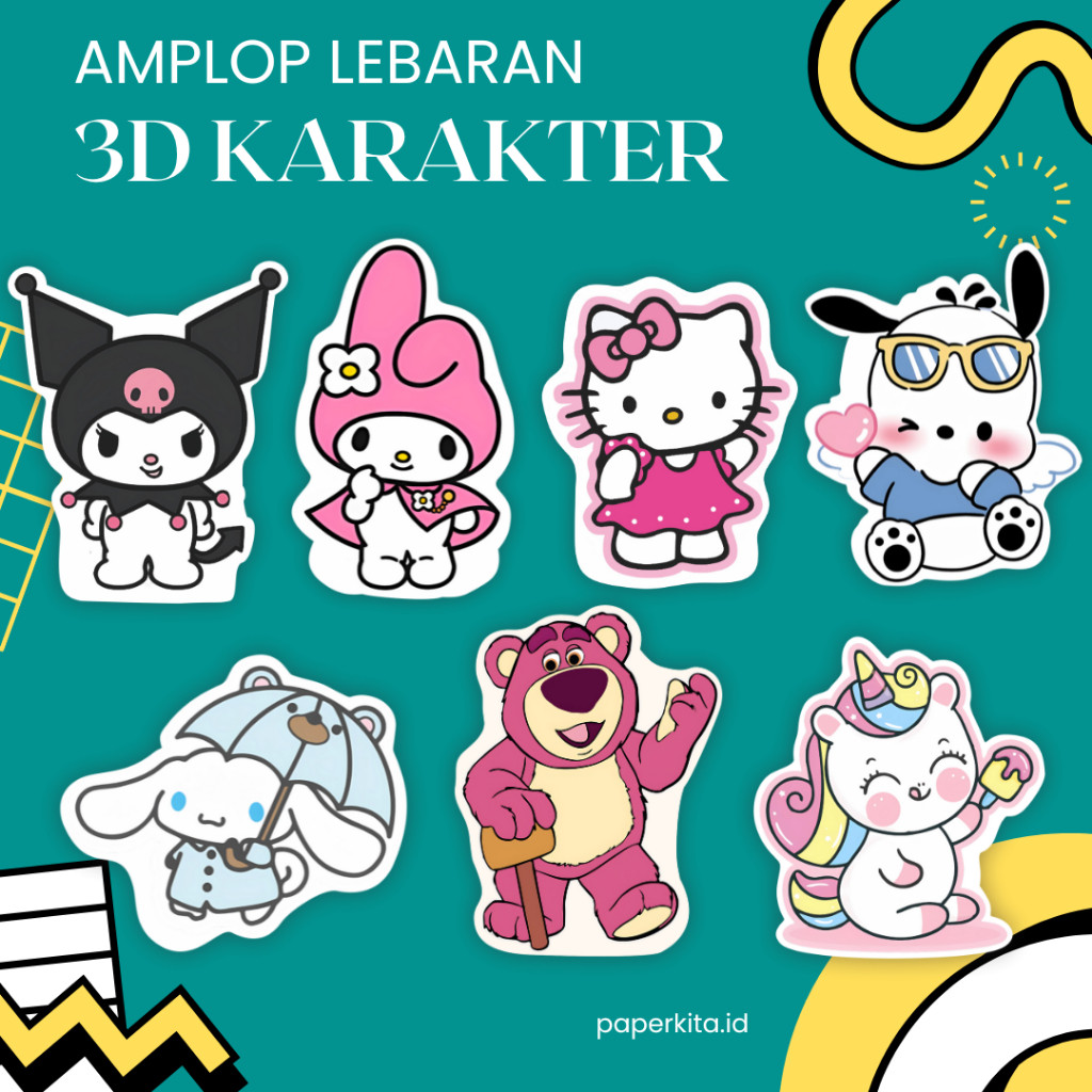 

AMPLOP LEBARAN 3D KARAKTER LABUBU IDUL FITRI IMLEK 2025 ANGPAU KUROMI SANRIO SUPER HERO GEMOY LUCU