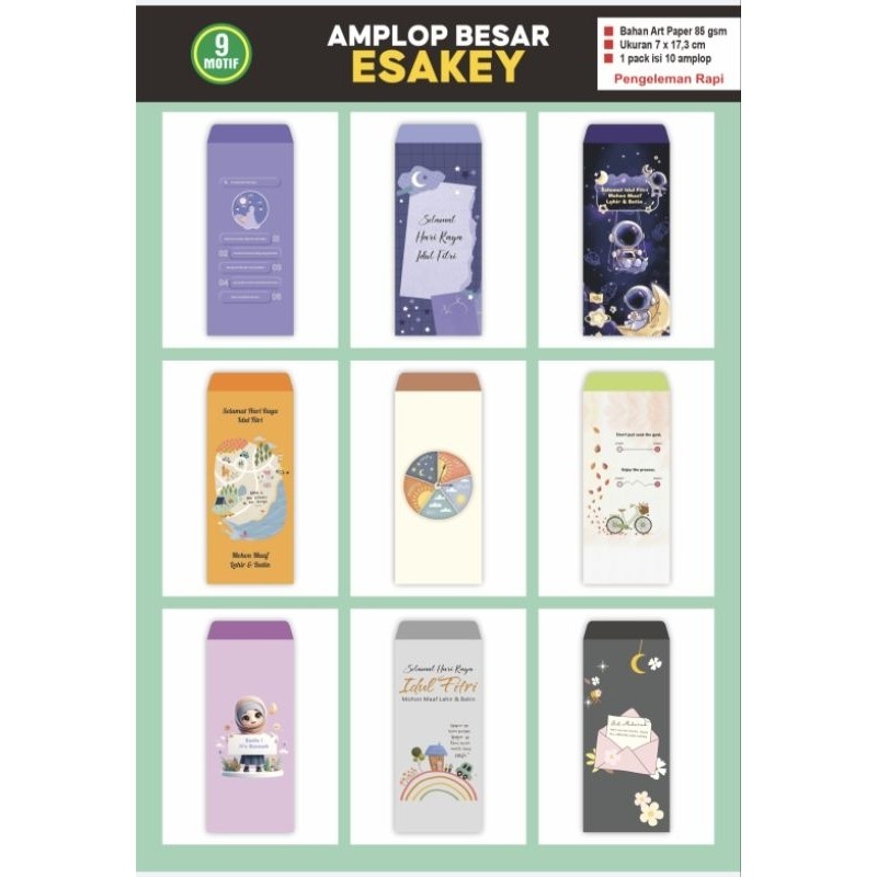 

10PCS AMPLOP LEBARAN BESAR BISA PILIH MOTIF (MASUK UANG TANPA DILIPAT)