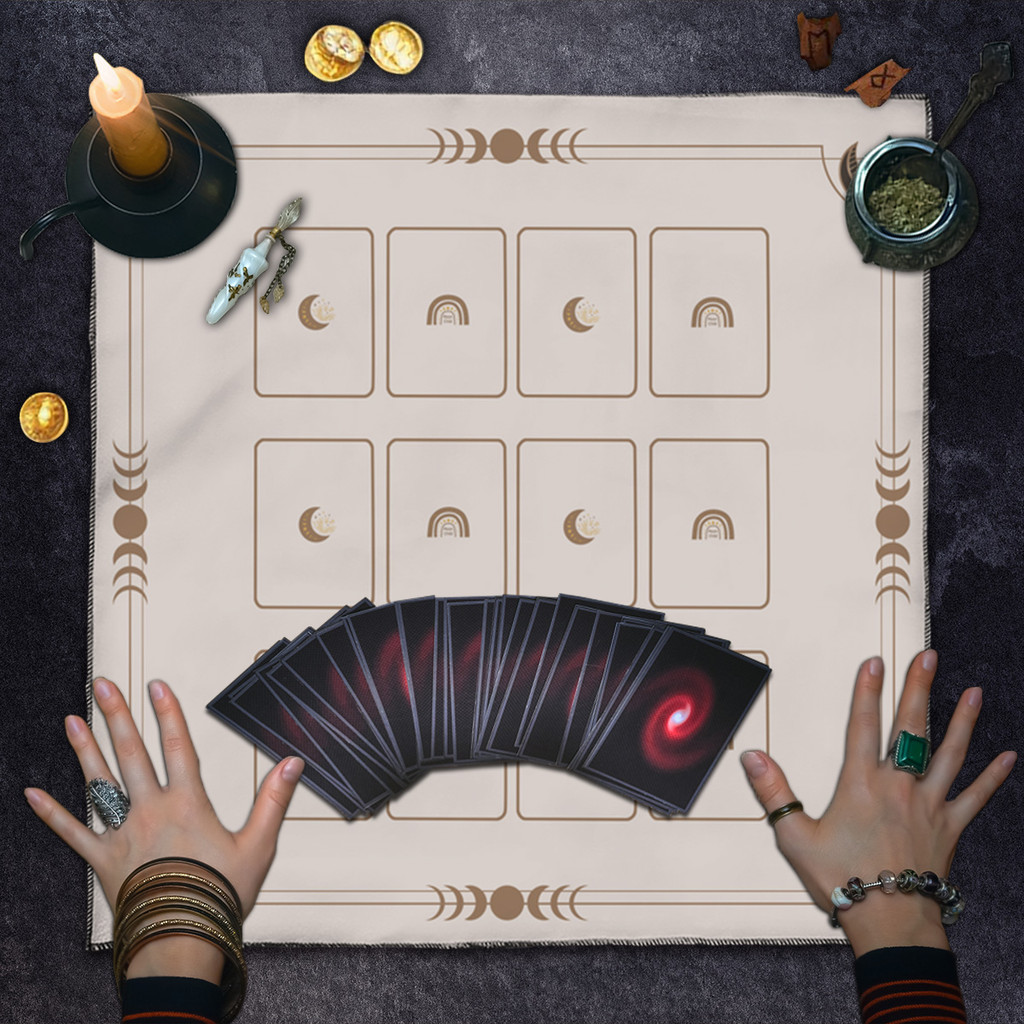 Altarpiece For Divination Moon Phase Tarot Tablecloth Tarot Card Reading Decoration Polyester Oracle