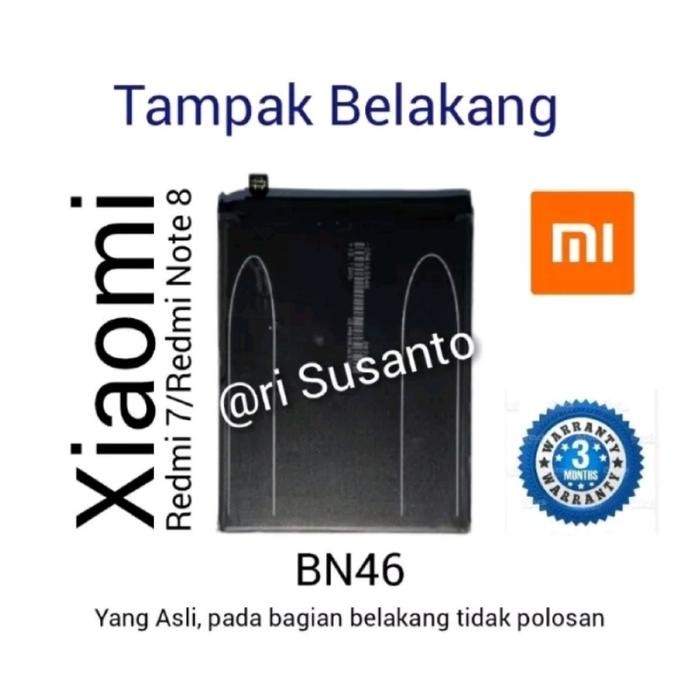 READY STOK Baterai Xiaomi Redmi 7/Redmi Note 8 BN46 BN-46 Asli (Original 100%)