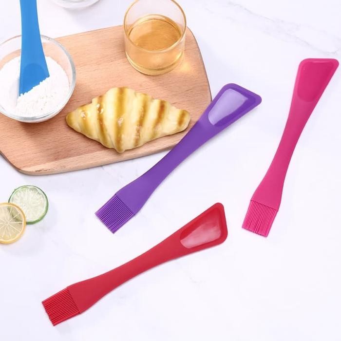 

Silicone Spatula Brush Dual Fungsi Mini Oles Roti Bolak Balik New