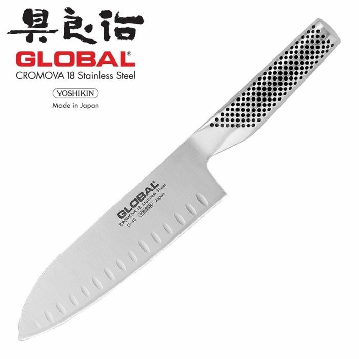 

Santoku Fluted Knife Global 18Cm G-80 Pisau Jepang Japanese G80 Steel