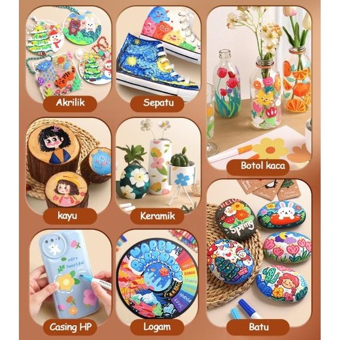 

Pen Akrilik Maker cepat kering tahan air spidol Acrylic painter anak