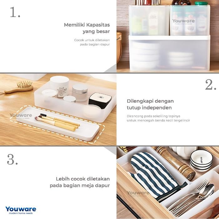 

Youware - Gracen Storage Box / Wadah Penyimpanan Serbaguna Transparan Dilengkapi Tutup Kedap Udara /
