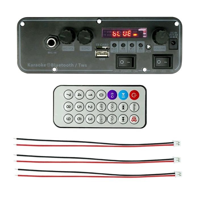 PREMIUM Kit Modul MP3 Bluetooth Plus Power 40W Karaoke Mic Echo System