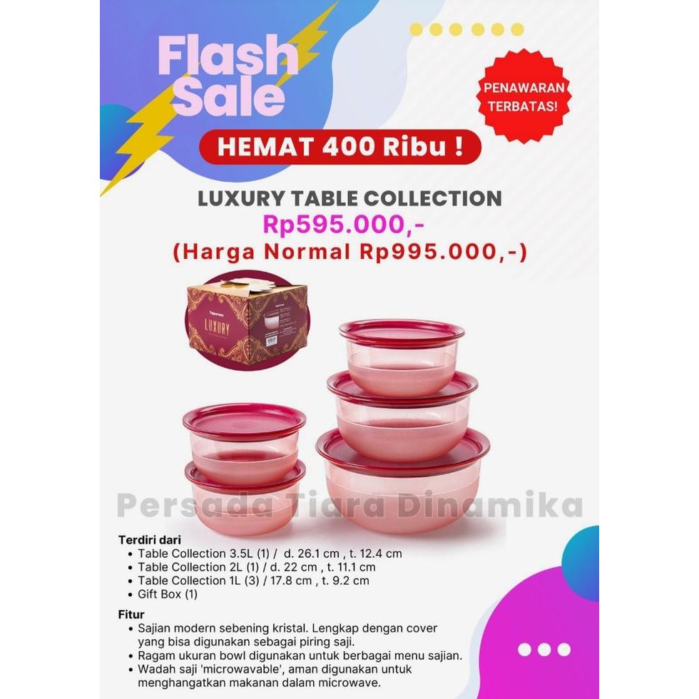 Tupperware Luxury Table Collection Mangkok Saji - Berbagai Ukuran