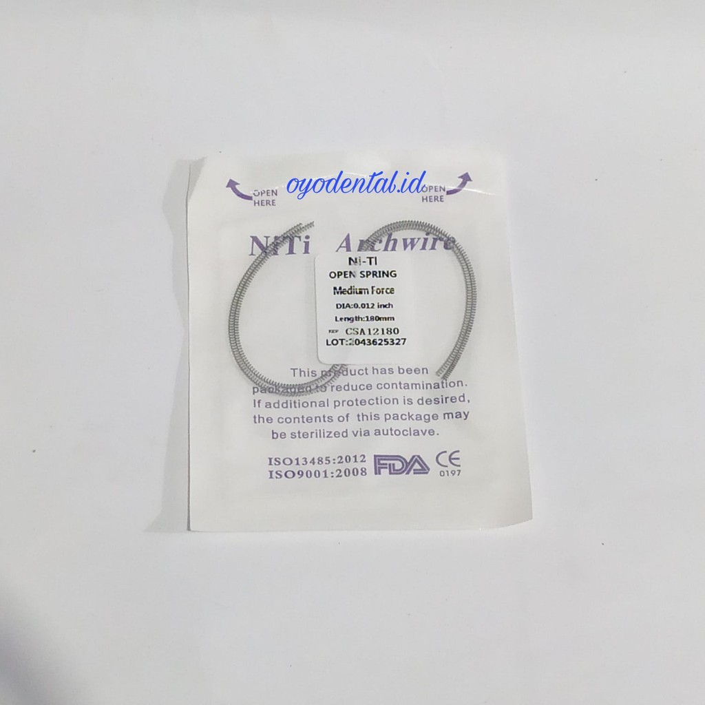 Dental open coil spring bracket ortho FDA OCS orthodontic