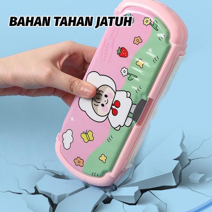 

Ready JT Siswa Sekolah Dasar Kreatif Multi -Fungsional kotak Alat Tulis dengan Papan Tulis Lucu