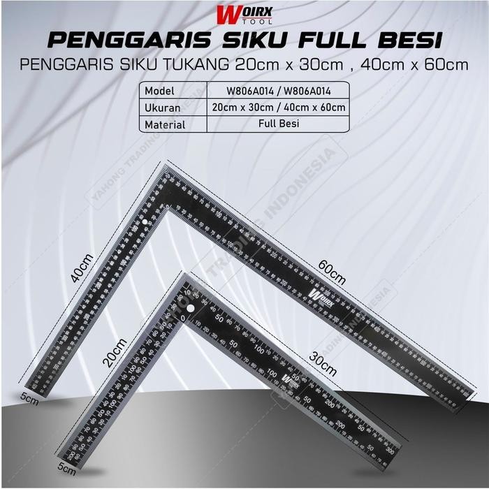 

Ready JT Penggaris Siku Meter Siku Tukang Full Besi 20x30cm 40x60cm WOIRX TOOL