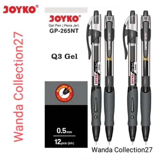 

Ready JT (1 Pak Isi 12pcs) Pulpen Gel Joyko GP 265NT 0.5mm Bolpoin Q 3 Jel Tinta Hitam Stationery