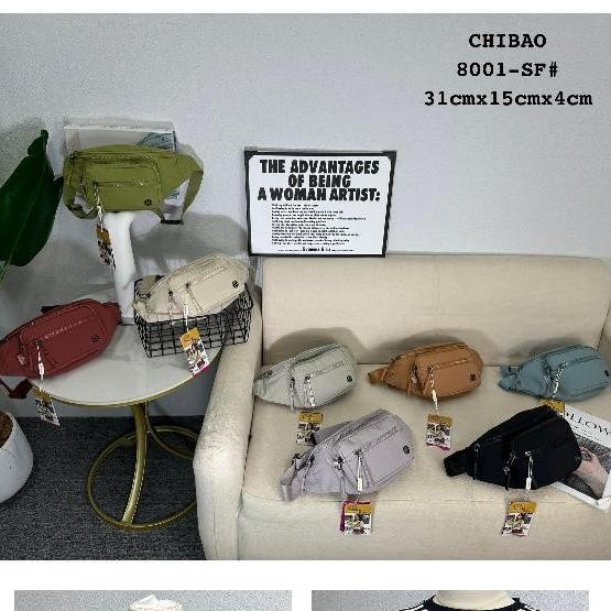 BEST SELLER Tas Waistbag/Slingbag Wanita dan Pria Chibao CB 8001-SF + Free Dustbag Trendy Terbaru