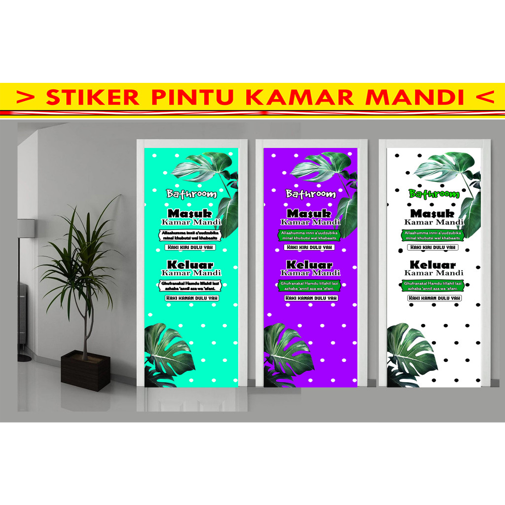 STIKER PINTU KAMAR MANDI / TOILET / WC DOA MASUK KAMAR MANDI