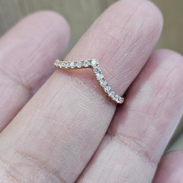 Cincin Emas V Aurel Listring Model Berlian Terlaris