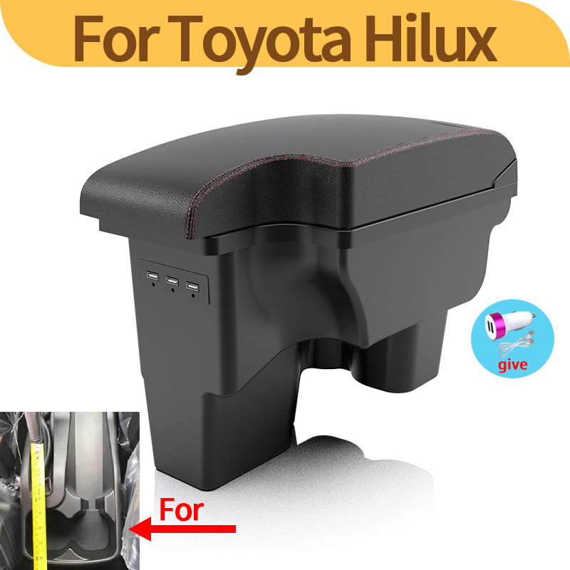 For Toyota Hilux Armrest box Retrofit Interior Parts Car Armrest Storage box Holder Ashtray Car Acce