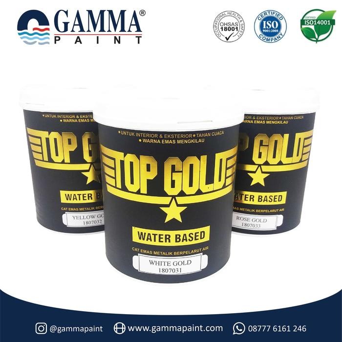 

Top Gold Metallic Paint - White Gold 1L #Gratisongkir