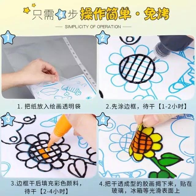 

Mainan Edukasi Edukatif Alat Mewarnai Gambar Anak Diy 3D Painting Set #Gratisongkir