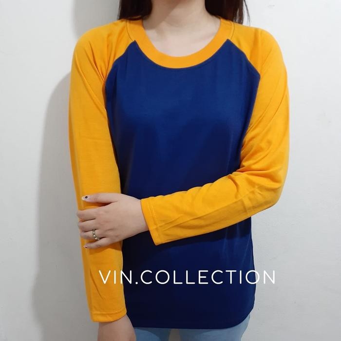 

Terlaris Kaos Polos Raglan - Biru Dongker Kombinasi Kuning Kunyit