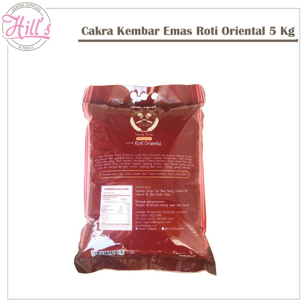 

CAKRA KEMBAR EMAS ORIENTAL 5 kg ROTI / TEPUNG BOGASARI 5kg