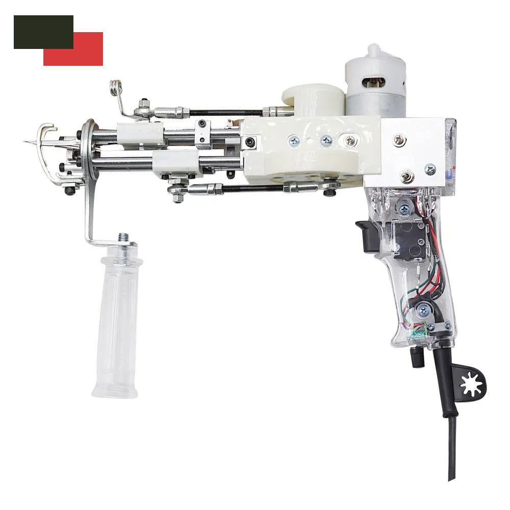 

2 In 1 Transparent Tufting Gun Kits Hand Gun Rug Carpet Weaving Flocking Machines Starter Kit Loop Pile Cut Pile