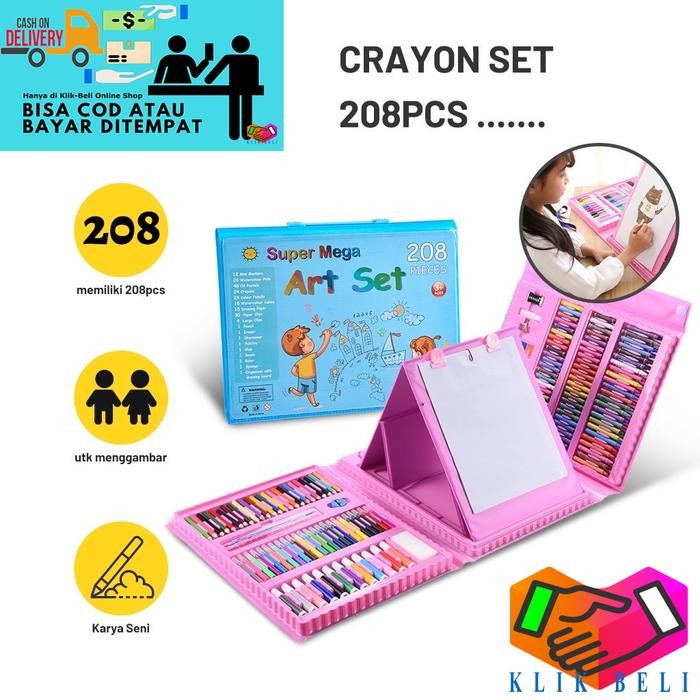 

Pensil Warna Crayon Set Isi 42 / 68 / 86 / 150 / 208 Pcs Krayon Alat Lukis Menggambar Mewarnai