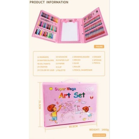 

Super Mega Art Set / Alat Lukis Set Untuk Anak / Painting Set / Perlengkapan Menggambar Anak / Set