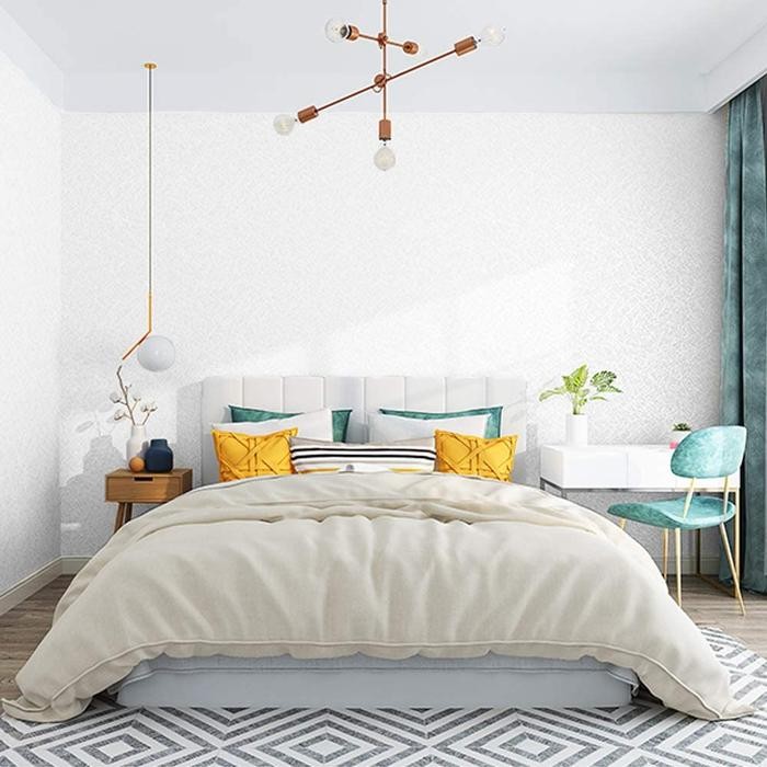 JTTOP" WALLPAPER STIKER DINDING PUTIH POLOS SERABUT