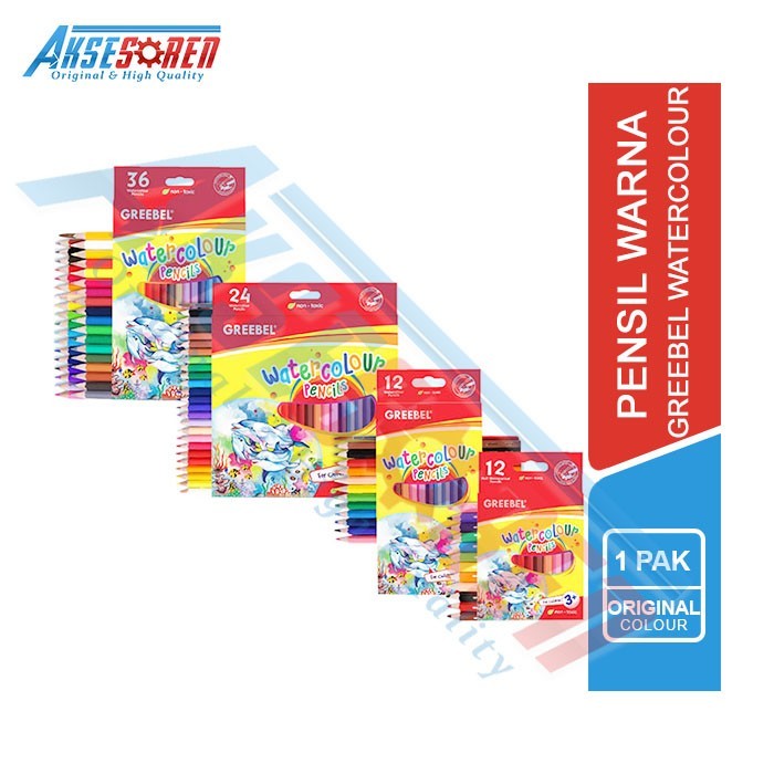 

Pensil Warna Air Greebel Watercolour Pencils / Alat Lukis Menggambar