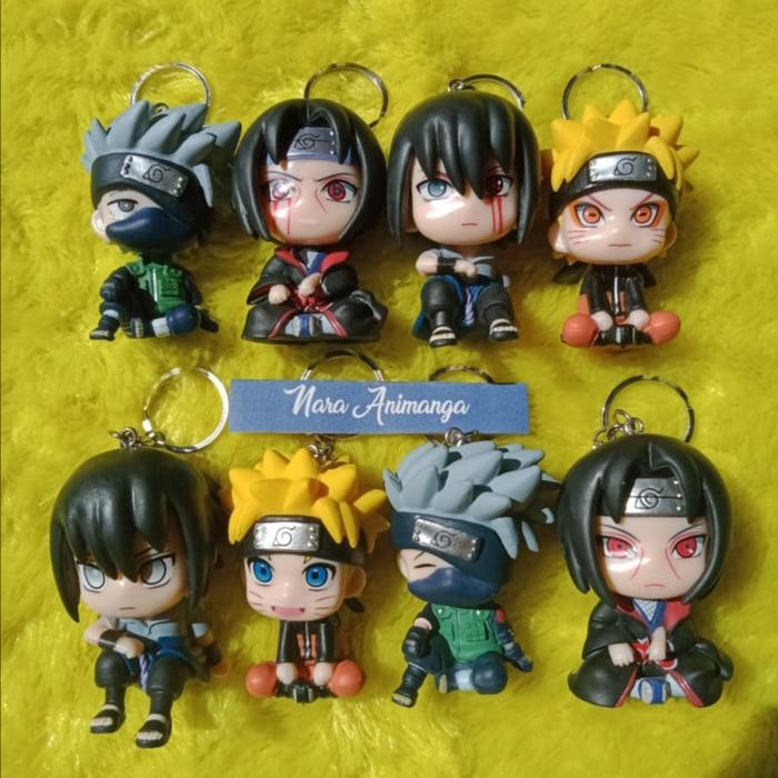 ASLI Action Mini Figur Keychain Gantungan Kunci Anime Naruto Vol 12 Figure